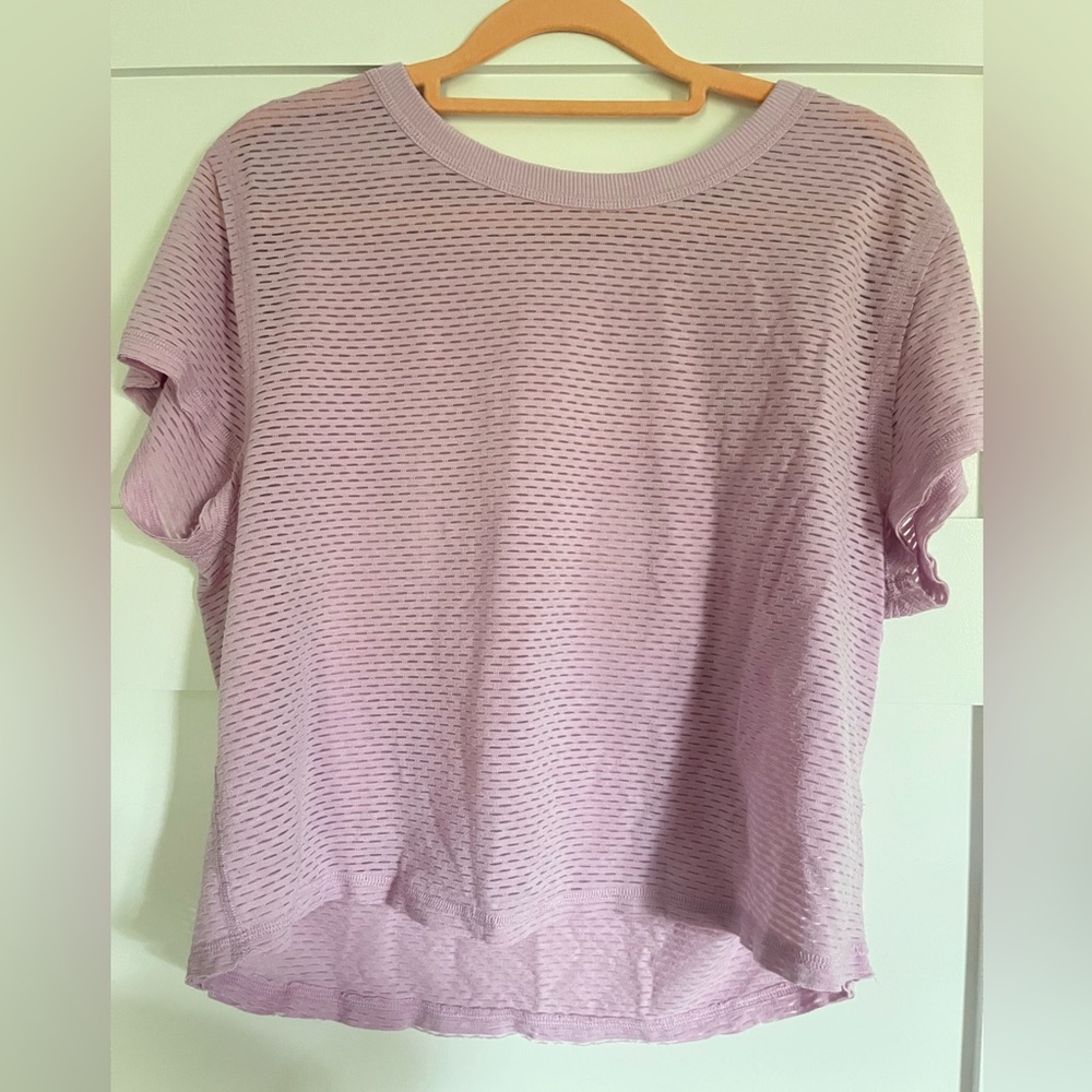 Lavender Short Sleeve Free People Movement Top